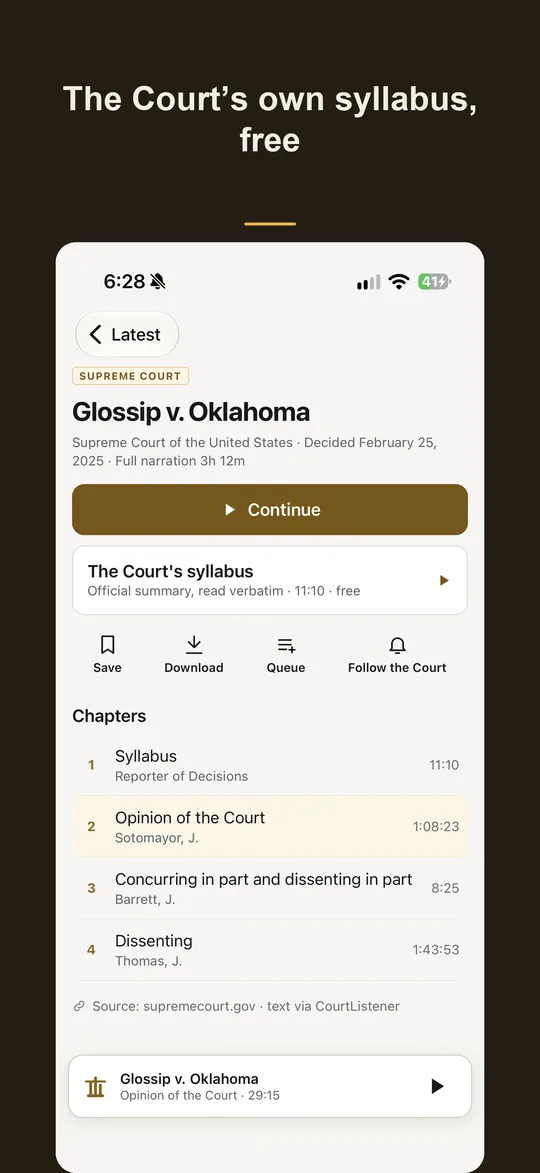Document screen with the free syllabus